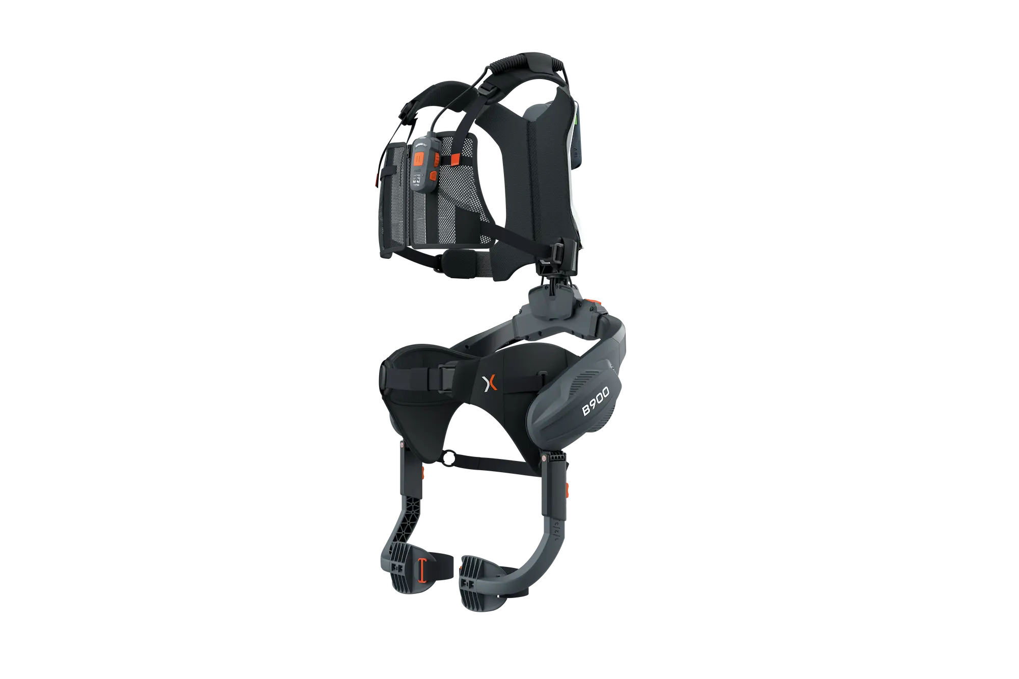 3D Darstellung eines aktiven Rücken-Exoskelett B900 von vorne.