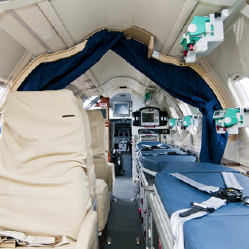 Jet ambulance Learjet de Luxembourg Air Rescue utilisé pour les missions de rapatriement médical.