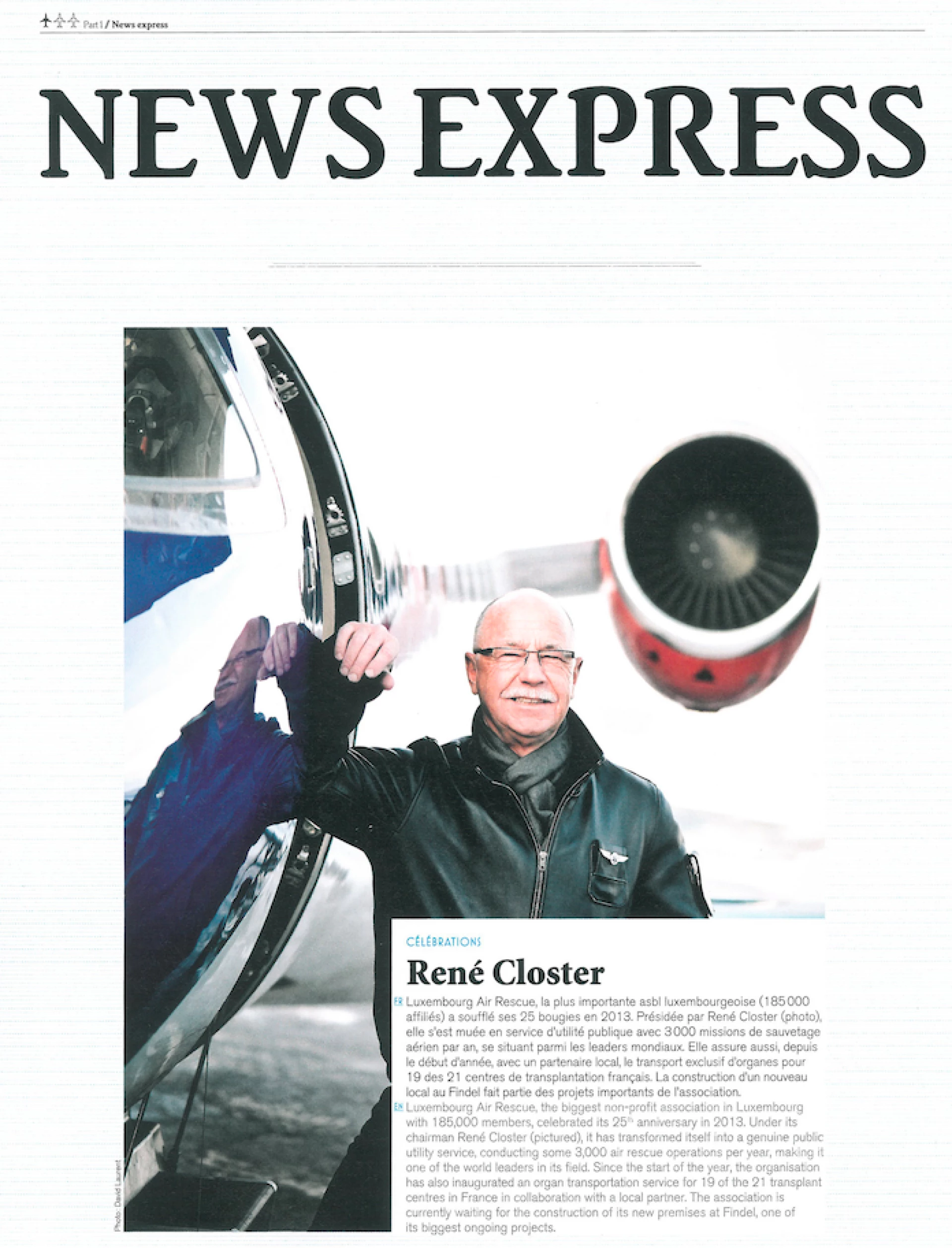 René Closter, Gründer und Präsident von Luxembourg Air Rescue, bei den Feierlichkeiten zum 25-jährigen Bestehen.