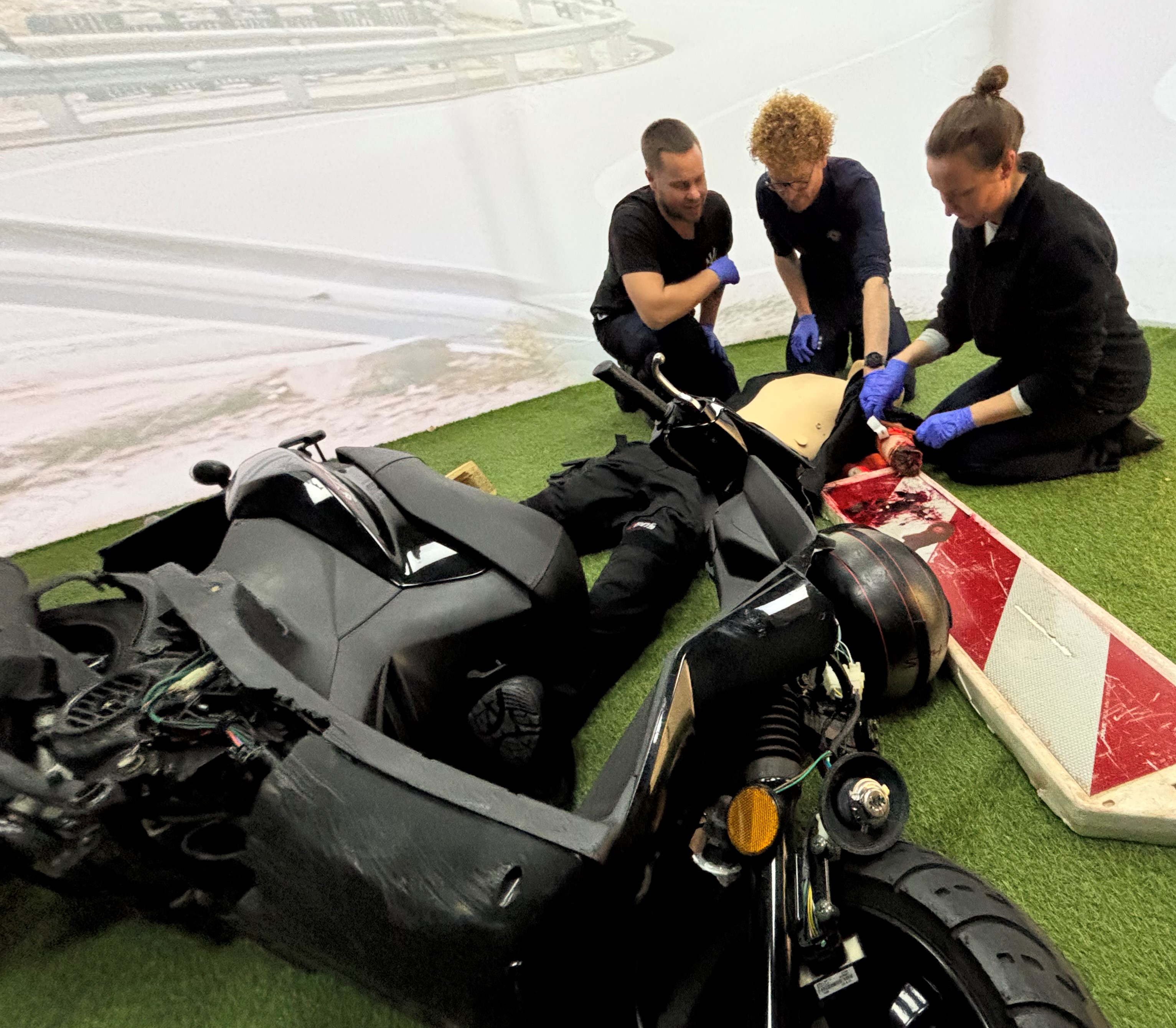 Training session with participants learning basic life-saving techniques and emergency response skills