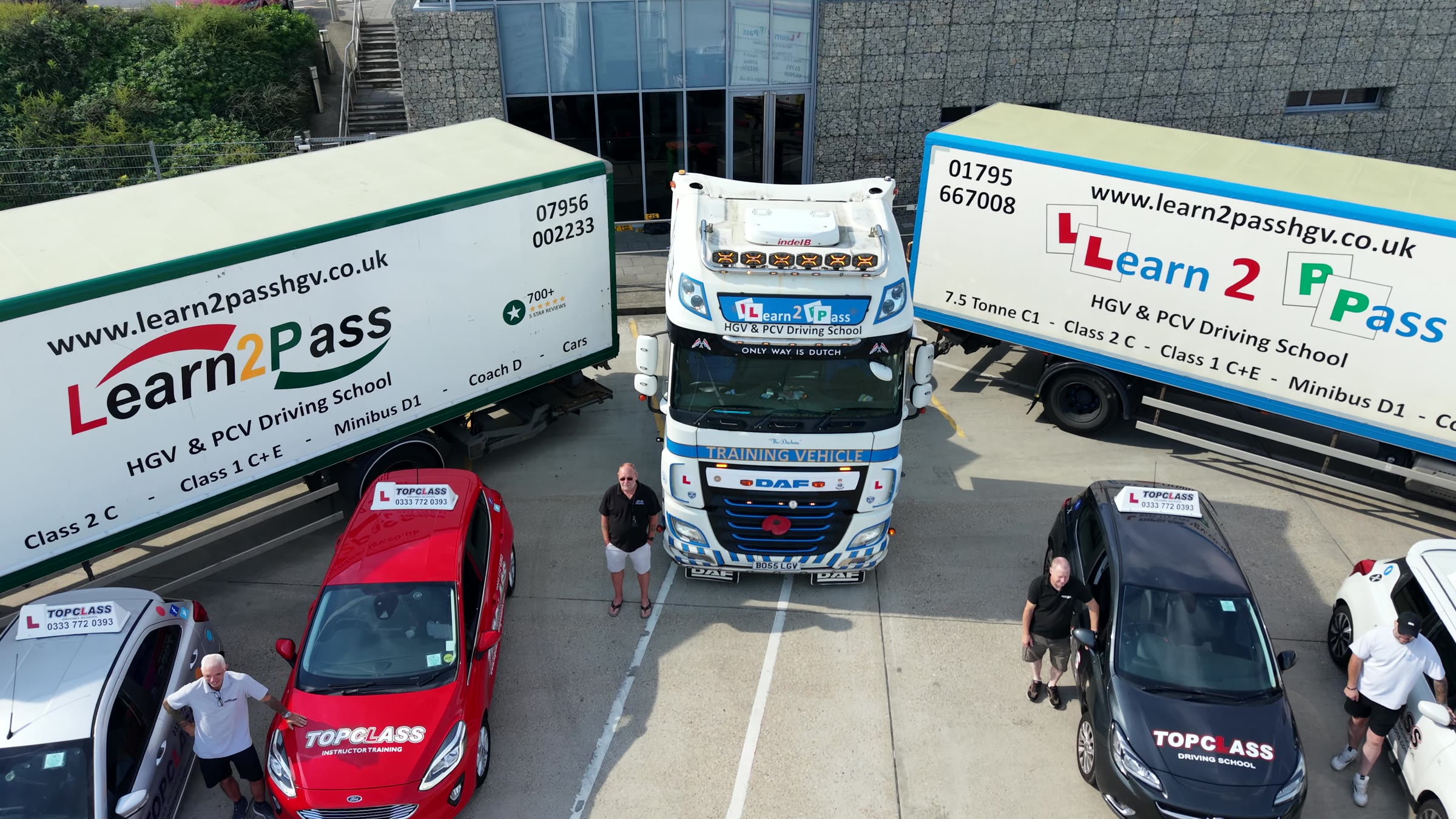 Topclass and Learn2Pass instructors with the fleet