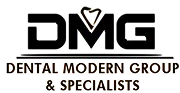 DMG Dental Modern Group Medical logo with a heart outline integrated into the letter M.