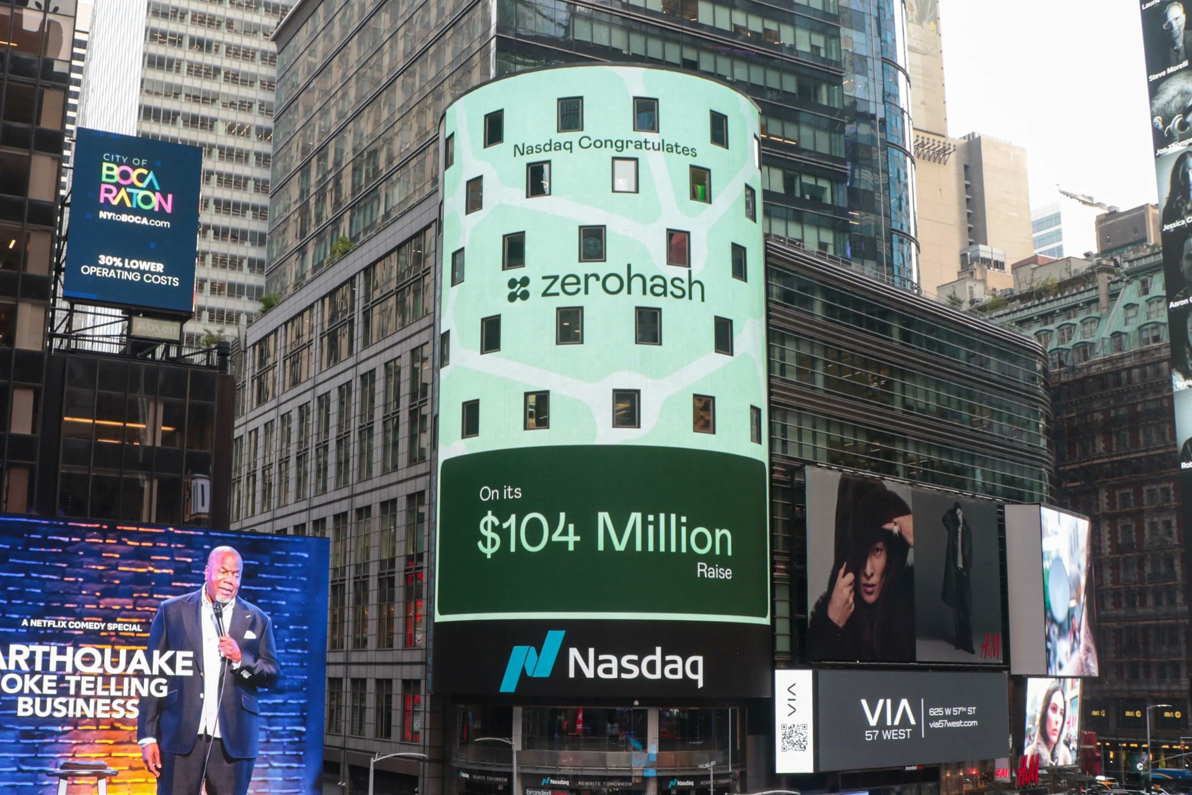 zerohash on Nasdaq Times Square