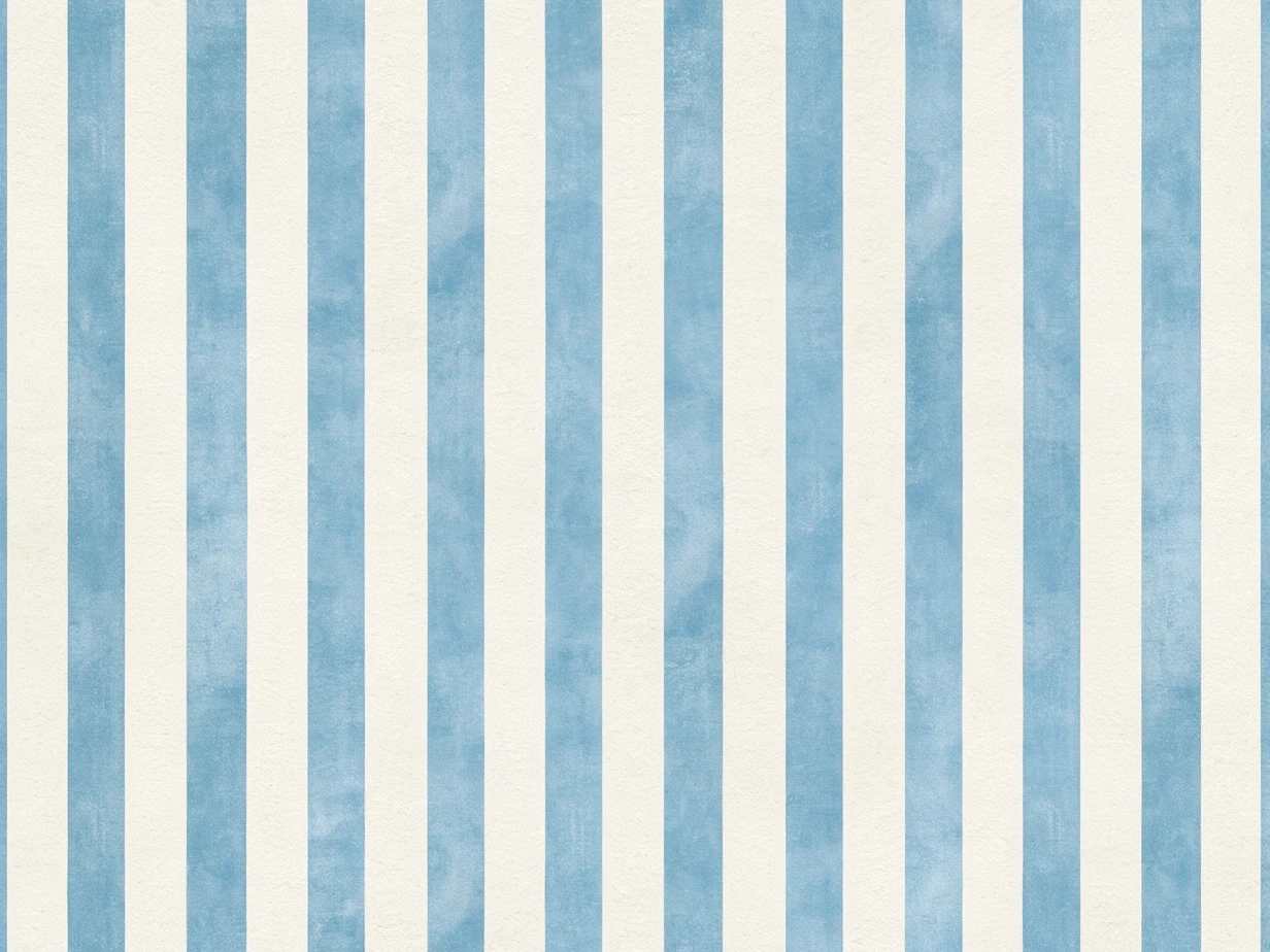 Soft blue and cream vertical stripes with a watercolor texture.