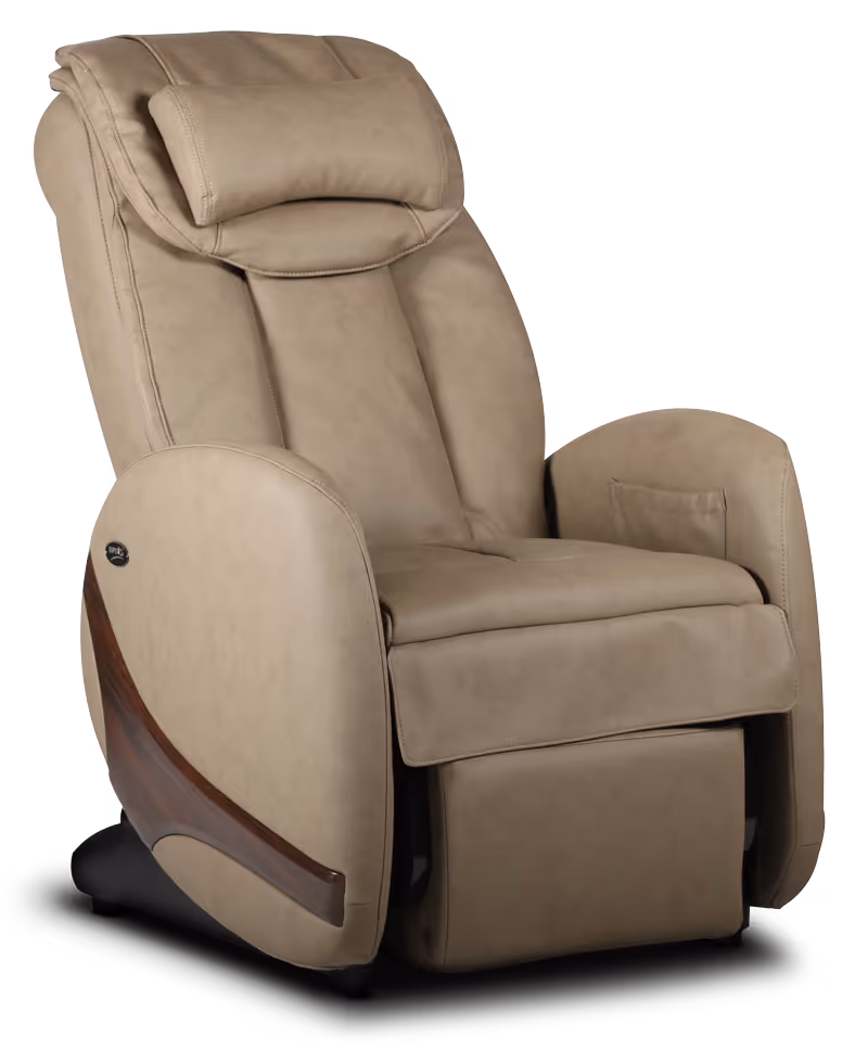 Fauteuil massant Kin Relax couleur champagne Supra France, design compact et élégant pour un confort optimal à domicile
