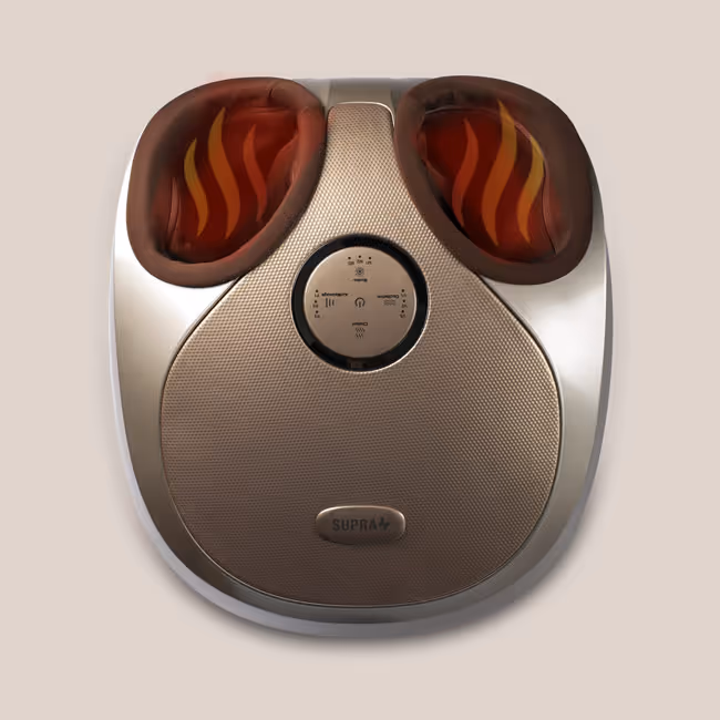 Vue de dessus de l’appareil de massage des pieds FOOTBOX avec fonction chauffante pour un confort et une relaxation optimale