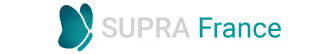 Logo officiel de Supra France représentant un papillon stylisé, symbole de bien-être et d’innovation dans les fauteuils de massage et appareils de relaxation