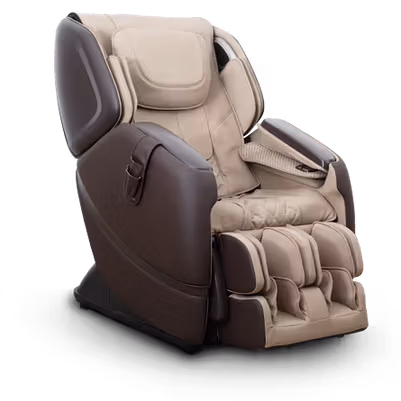 Fauteuil de massage Massea champagne – siège massant shiatsu avec airbag et rollers pour un massage complet
