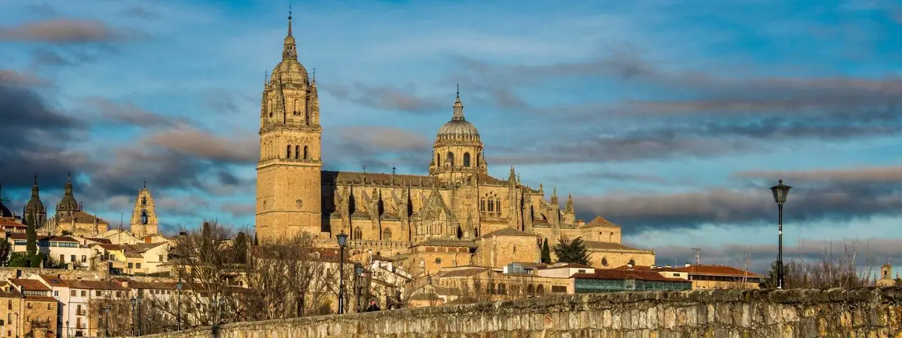 Vista de Salamanca con la Catedral Nueva y el Puente Romano, ciudad con entrenadores personales especializados