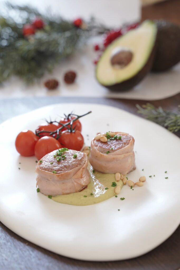 Holiday Pork Tenderloin with Festive Turkey and Avocado