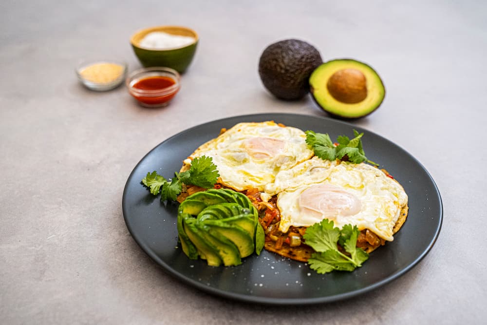 Huevos rancheros with Avocado