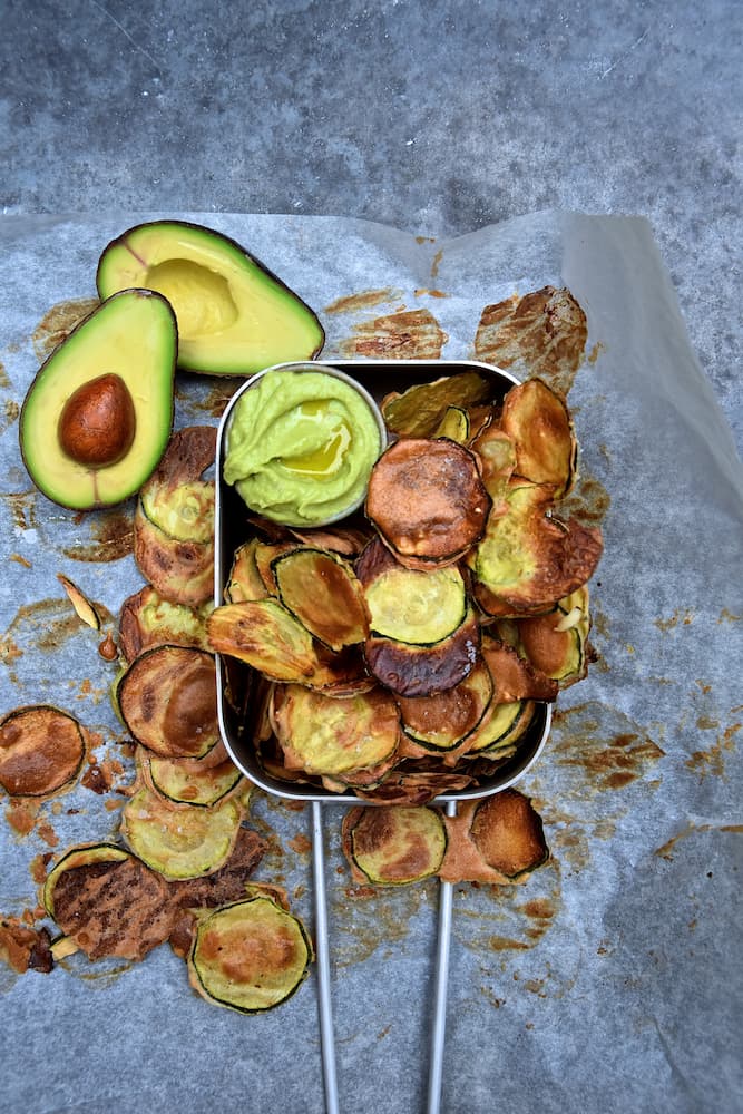 The Crispiest Zucchini chips with avoioli