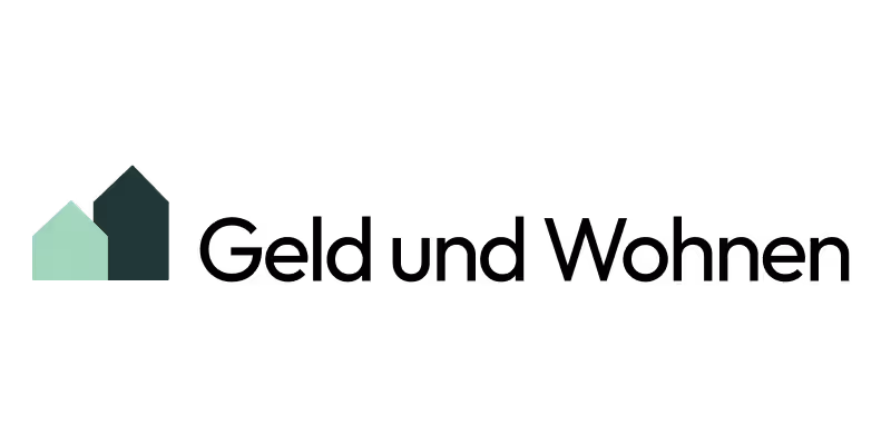 Logo mit zwei stilisierten Häusern, eines hellgrün und das andere dunkelgrün, neben dem Schriftzug HeyHome.
