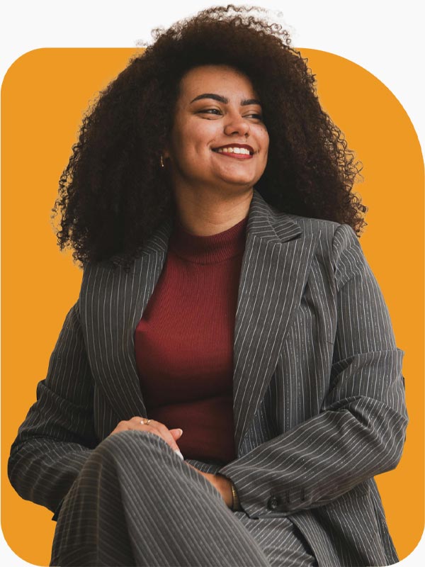 Seated professional woman