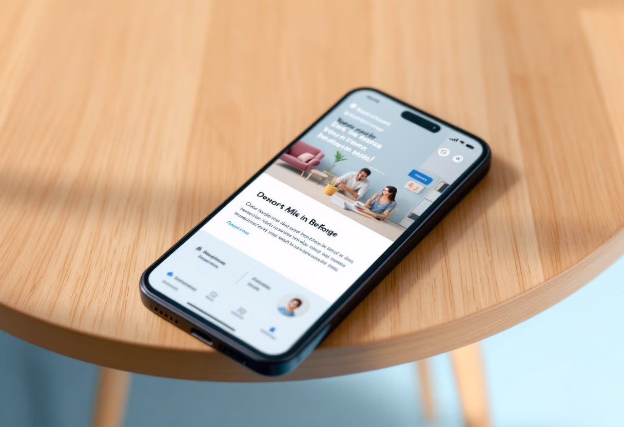 image of website on a mobile device