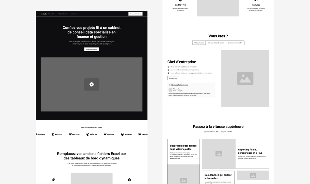 Wireframes UX design Stalx Services