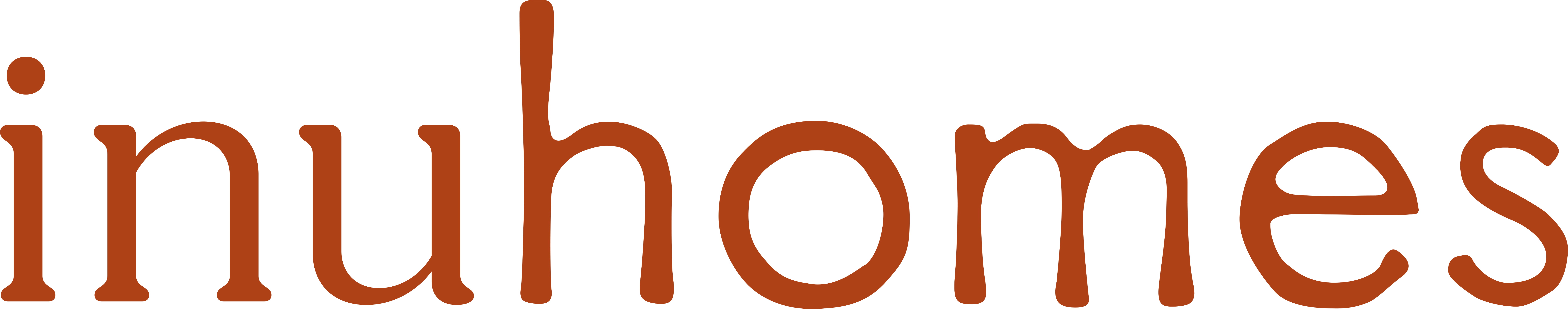 Inuhomes brand name in stylized reddish-brown lowercase letters.
