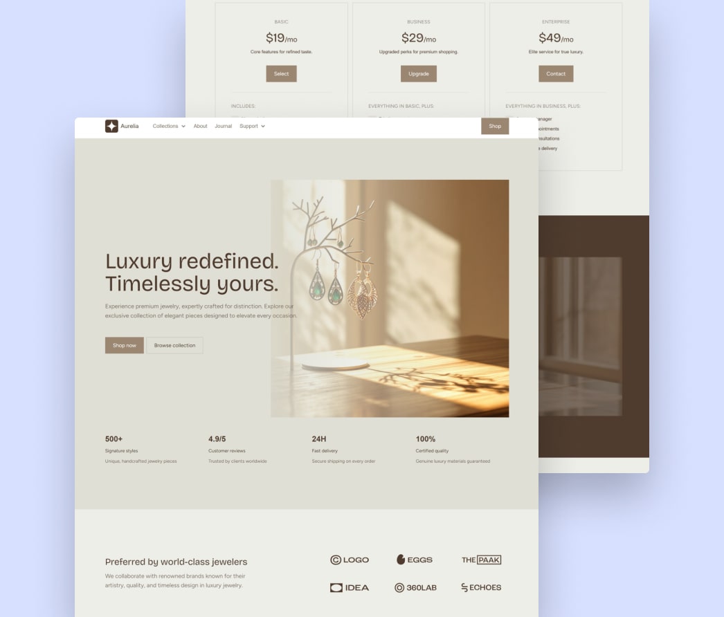 A mockup of a project