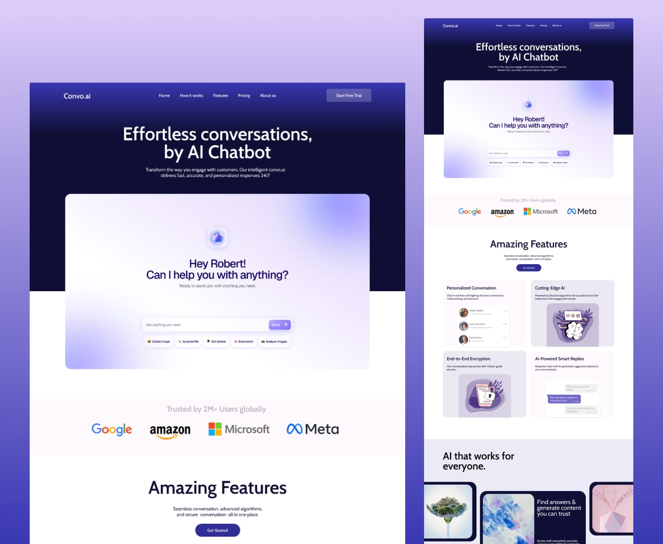 A mockup of a project