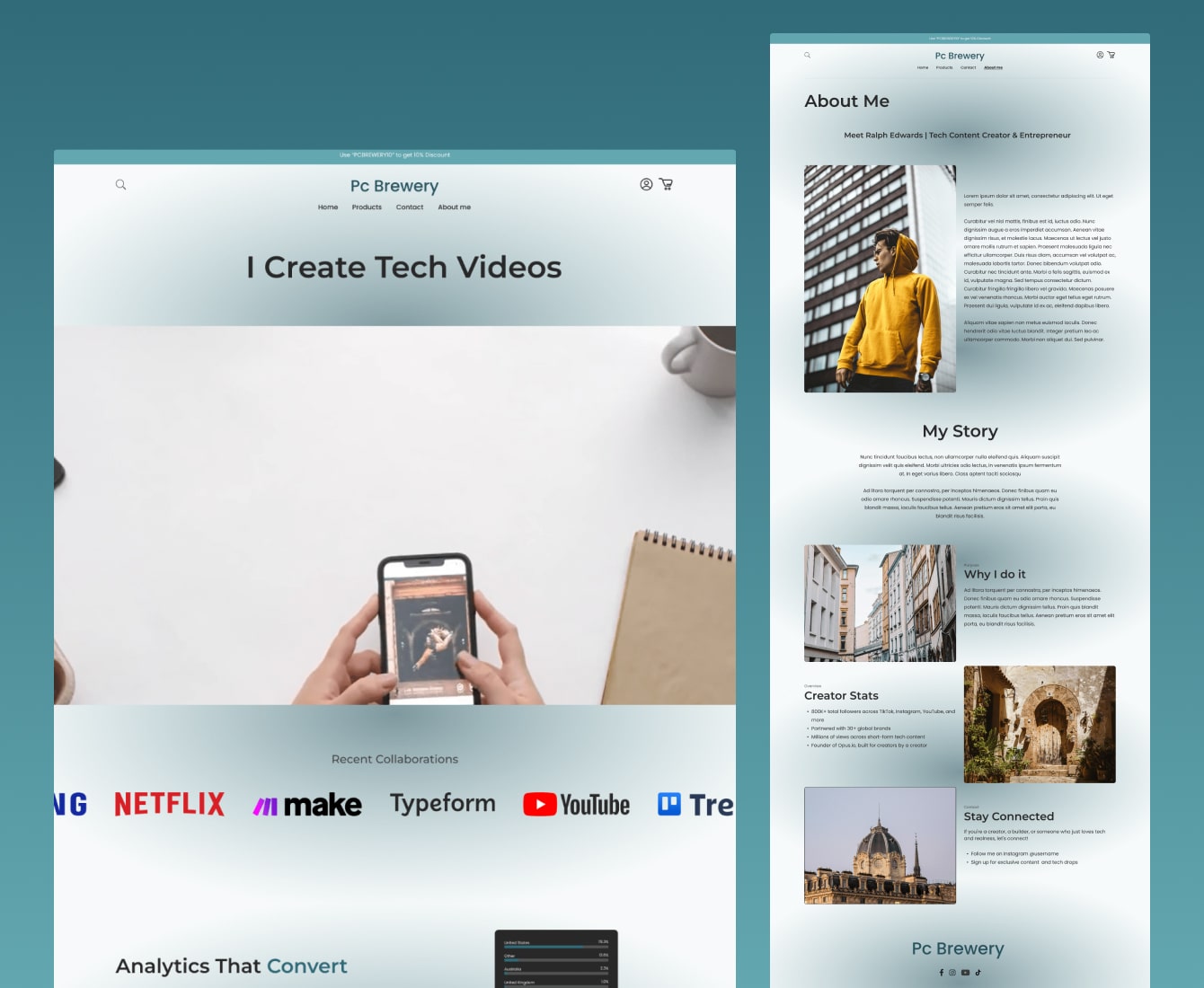A mockup of a project
