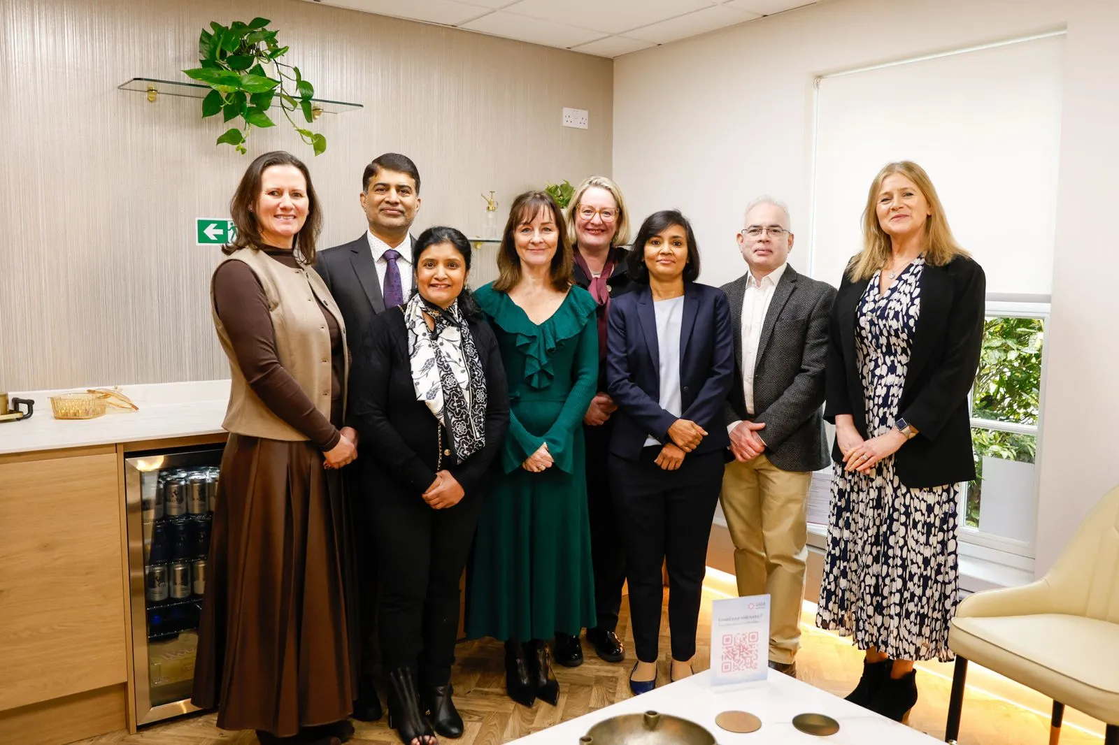 The Saba Health Clinic team together at the clinic in Thremhall Park, Bishop's Stortford