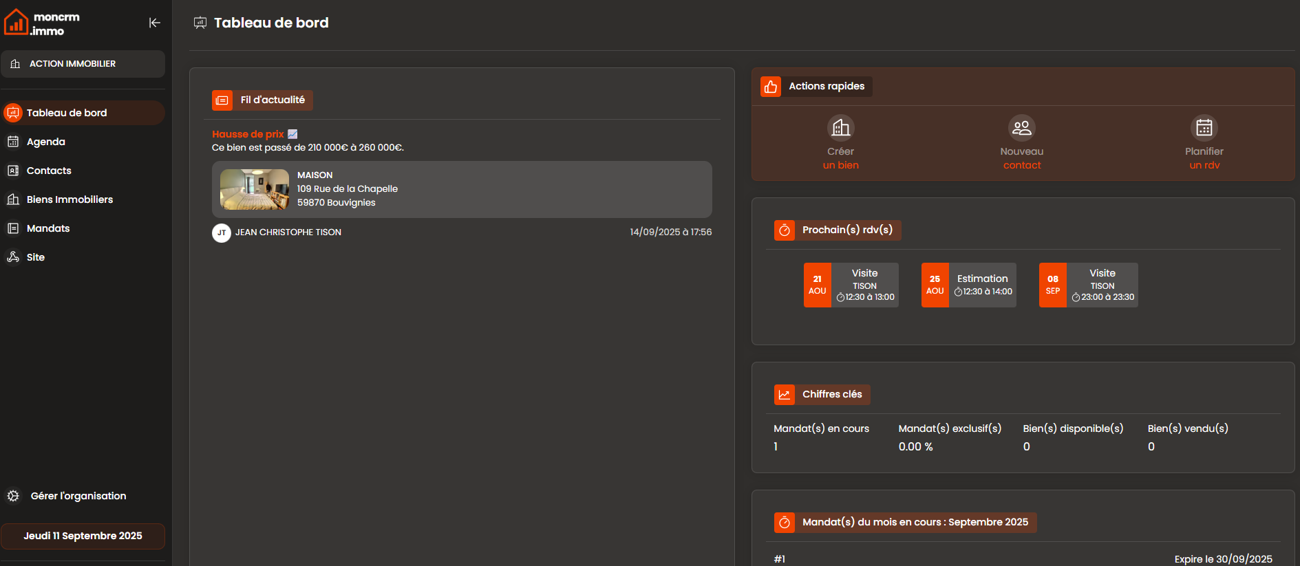 Capture d'écran de moncrm.immo