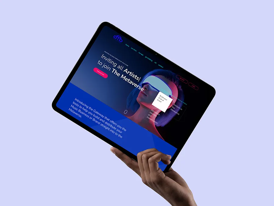 home page of the clubmixed website in an ipad screen