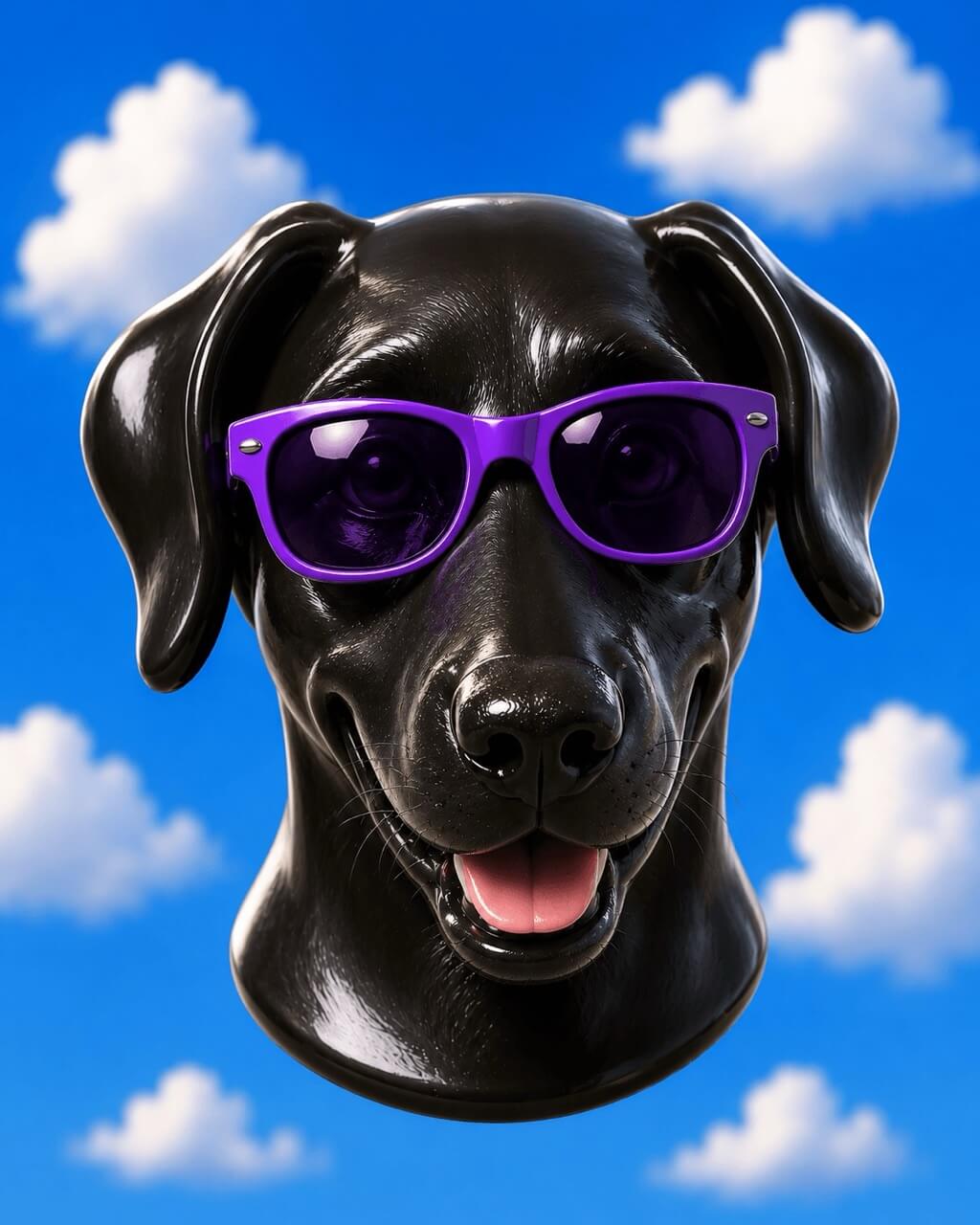 Keith and Kerry's Dog Nala headshot in the style of a plastic doll