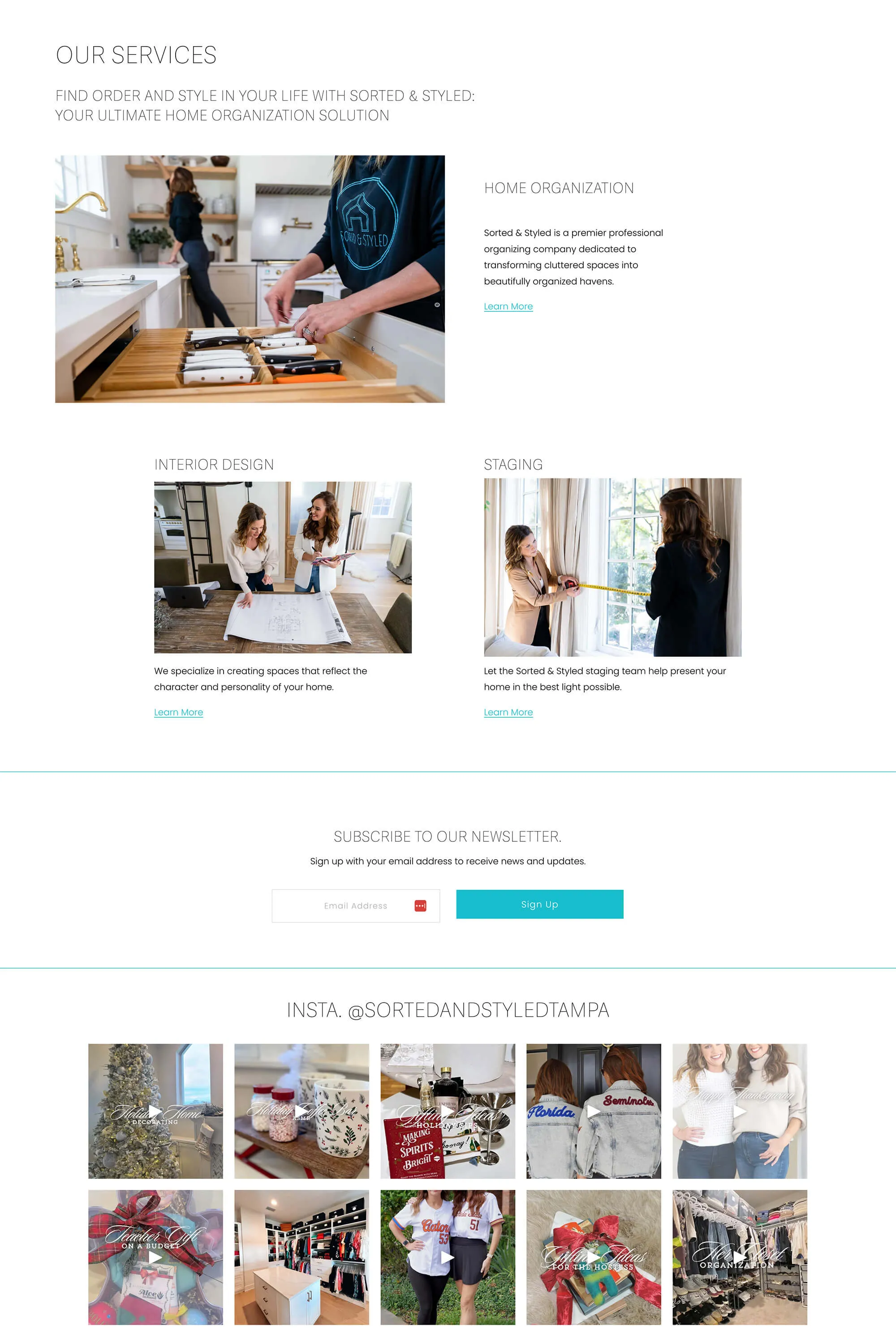 Sorted & Styled Website home page layout