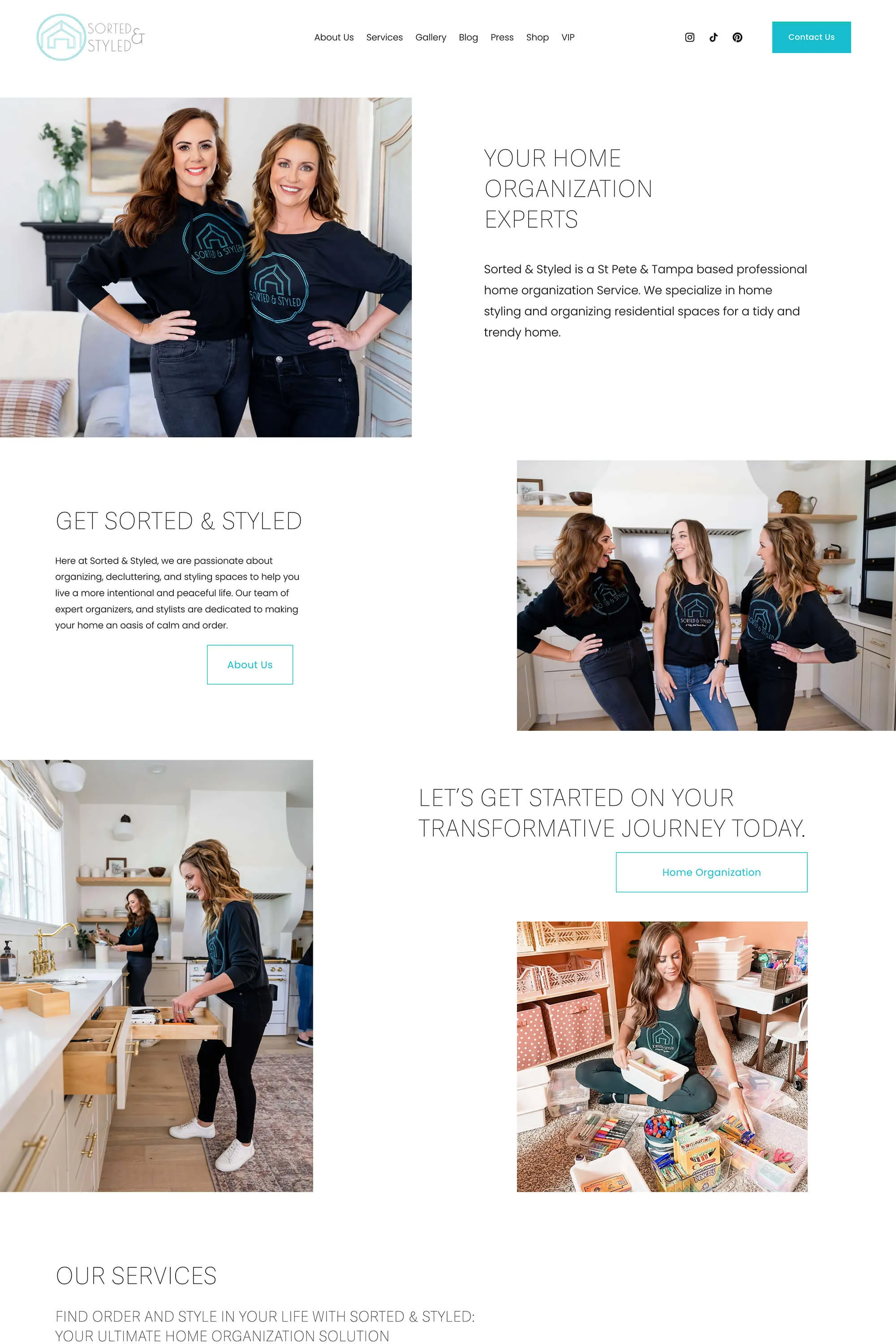 Website Home Page Layout