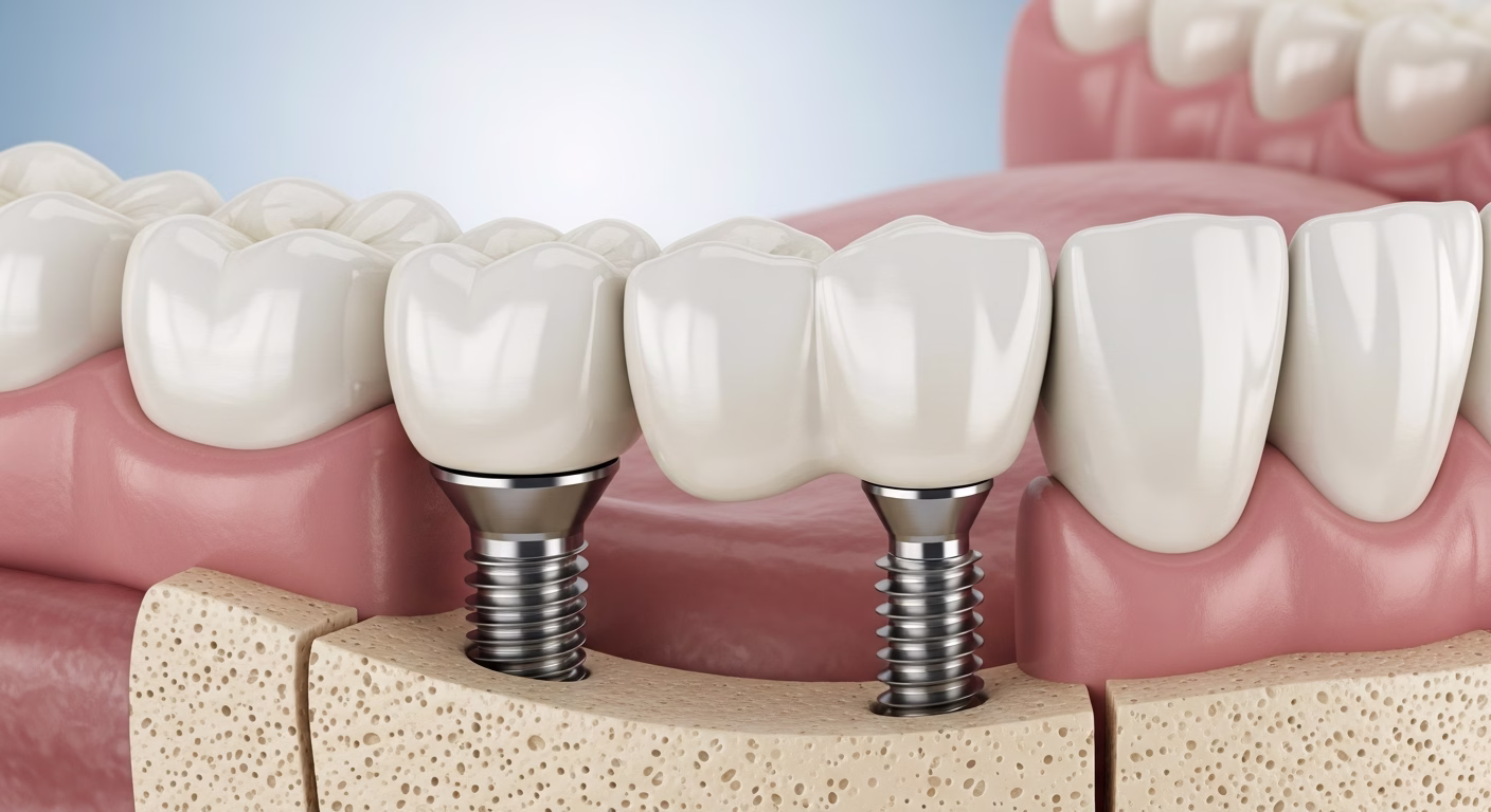 Dental implant-supported bridge case