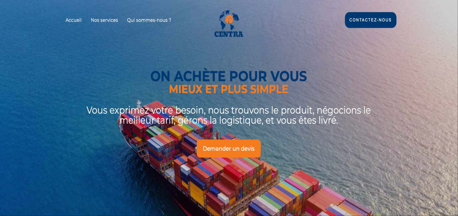 Exemple de site vitrine pour centrale d’achat, présentant les services et les avantages pour les entreprises partenaires