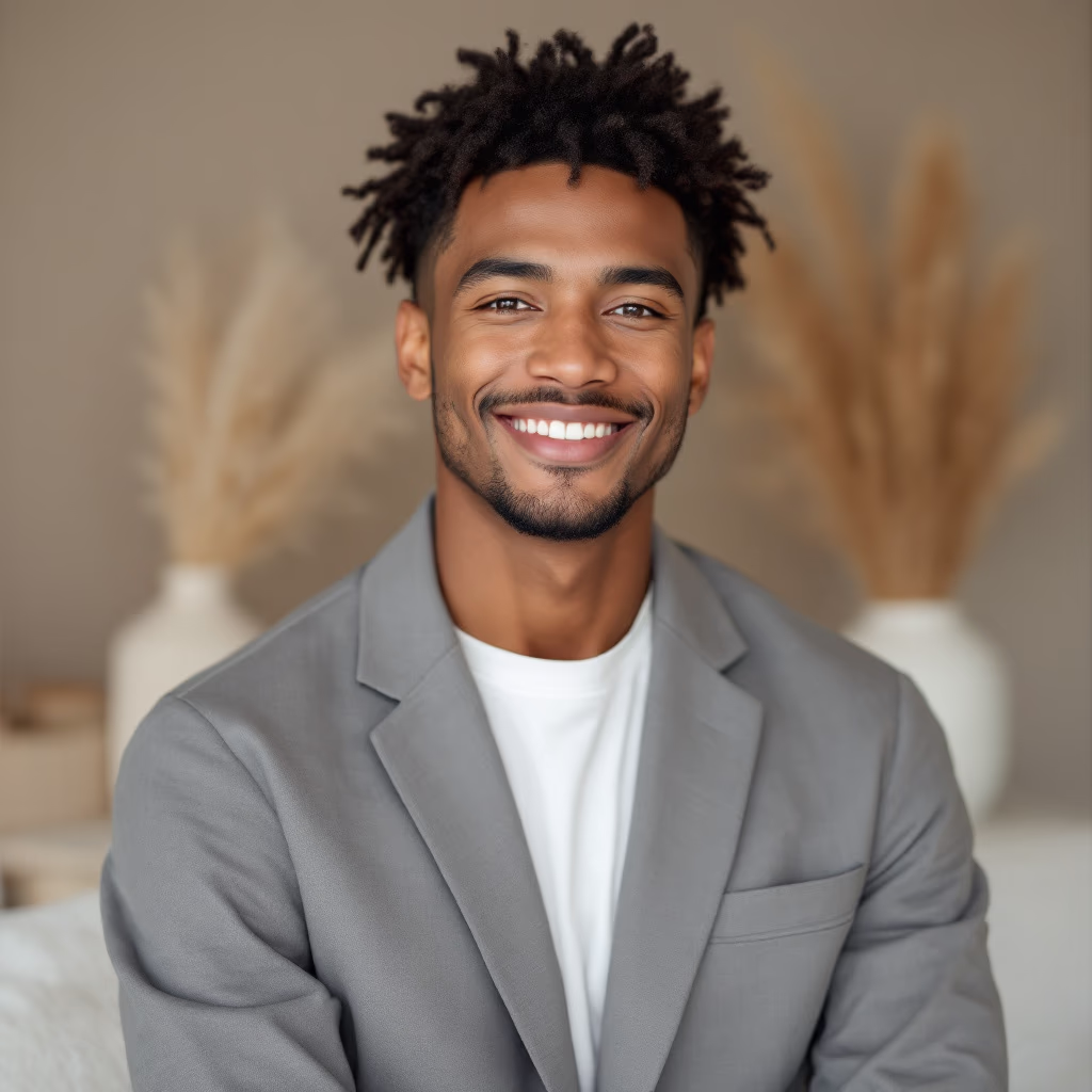 <subject>[headshot] image of customer (for a productivity tools business)</subject>