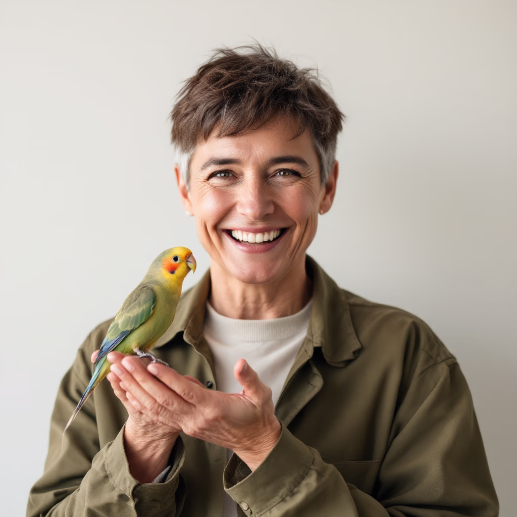 [headshot] image of a customer interacting with their pet