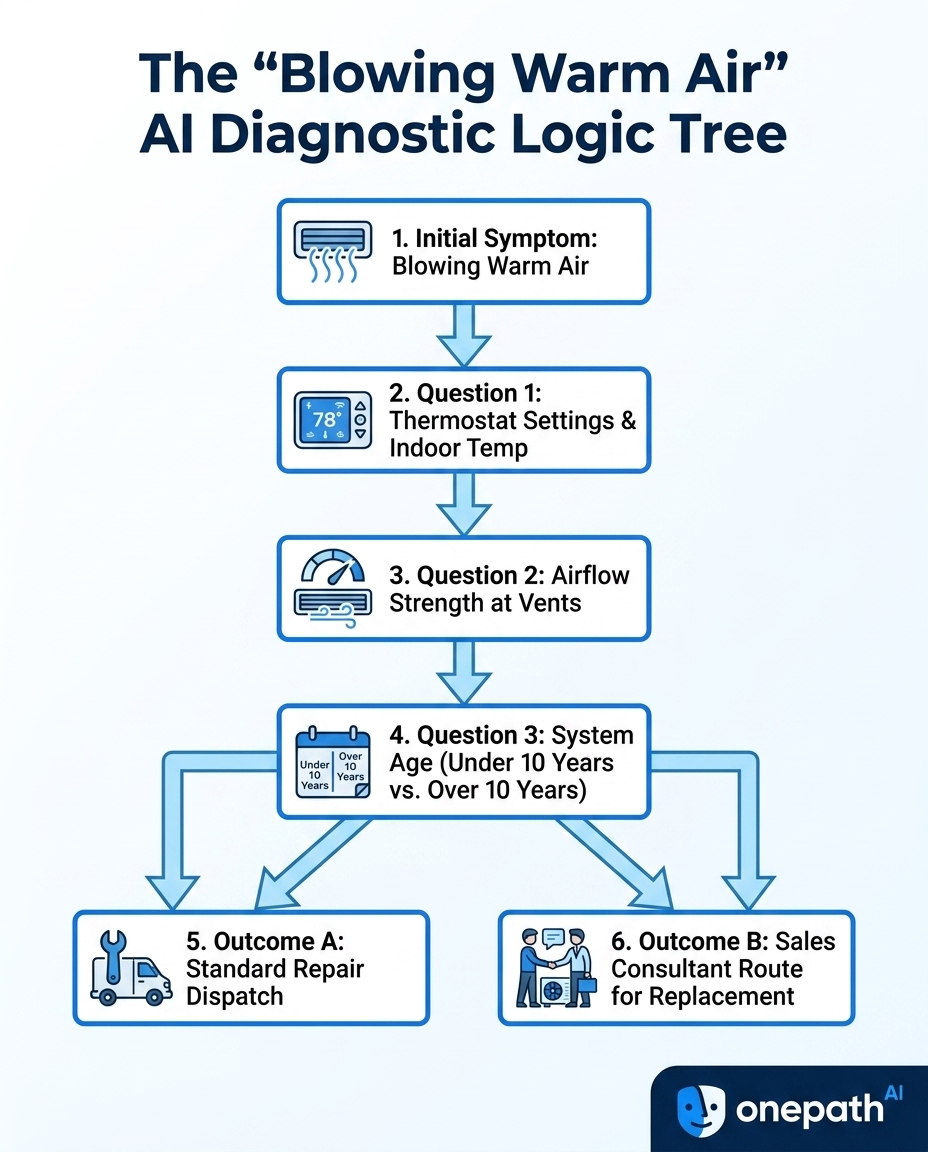 The 'Blowing Warm Air' AI Diagnostic Logic Tree