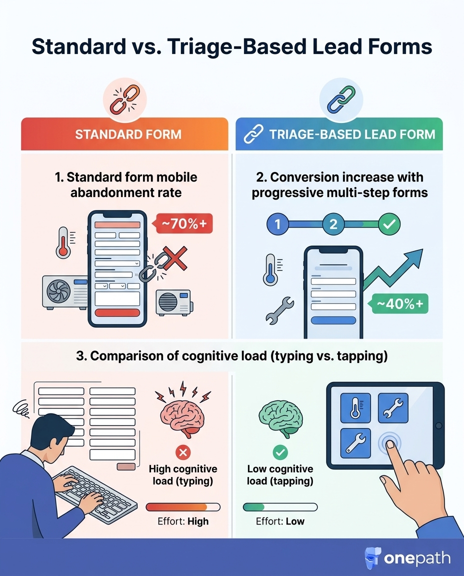 Standard vs. Triage-Based Lead Forms