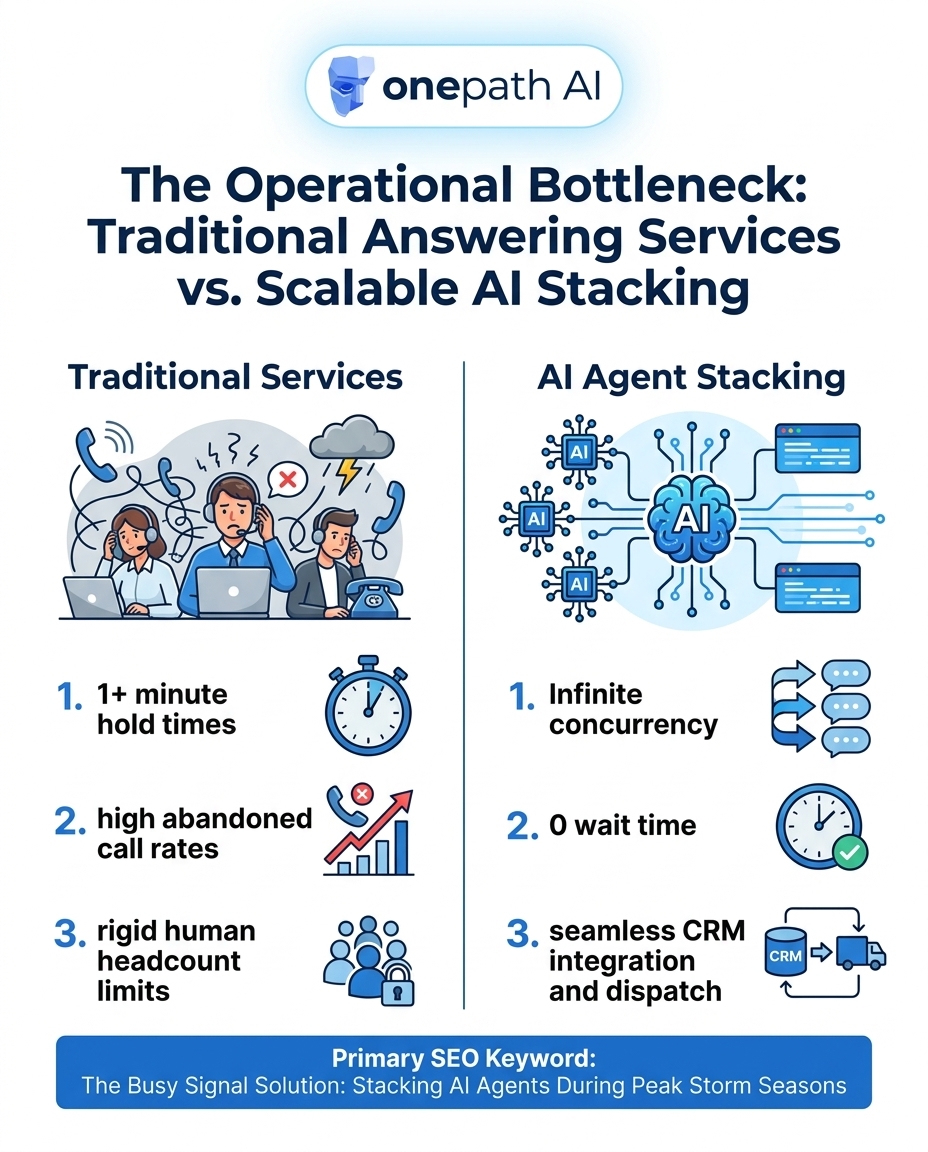 The Operational Bottleneck: Traditional Answering Services vs. Scalable AI Stacking