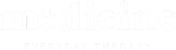 Logo with text 'medicine' in large lowercase letters and 'everyday therapy' in smaller uppercase letters below.
