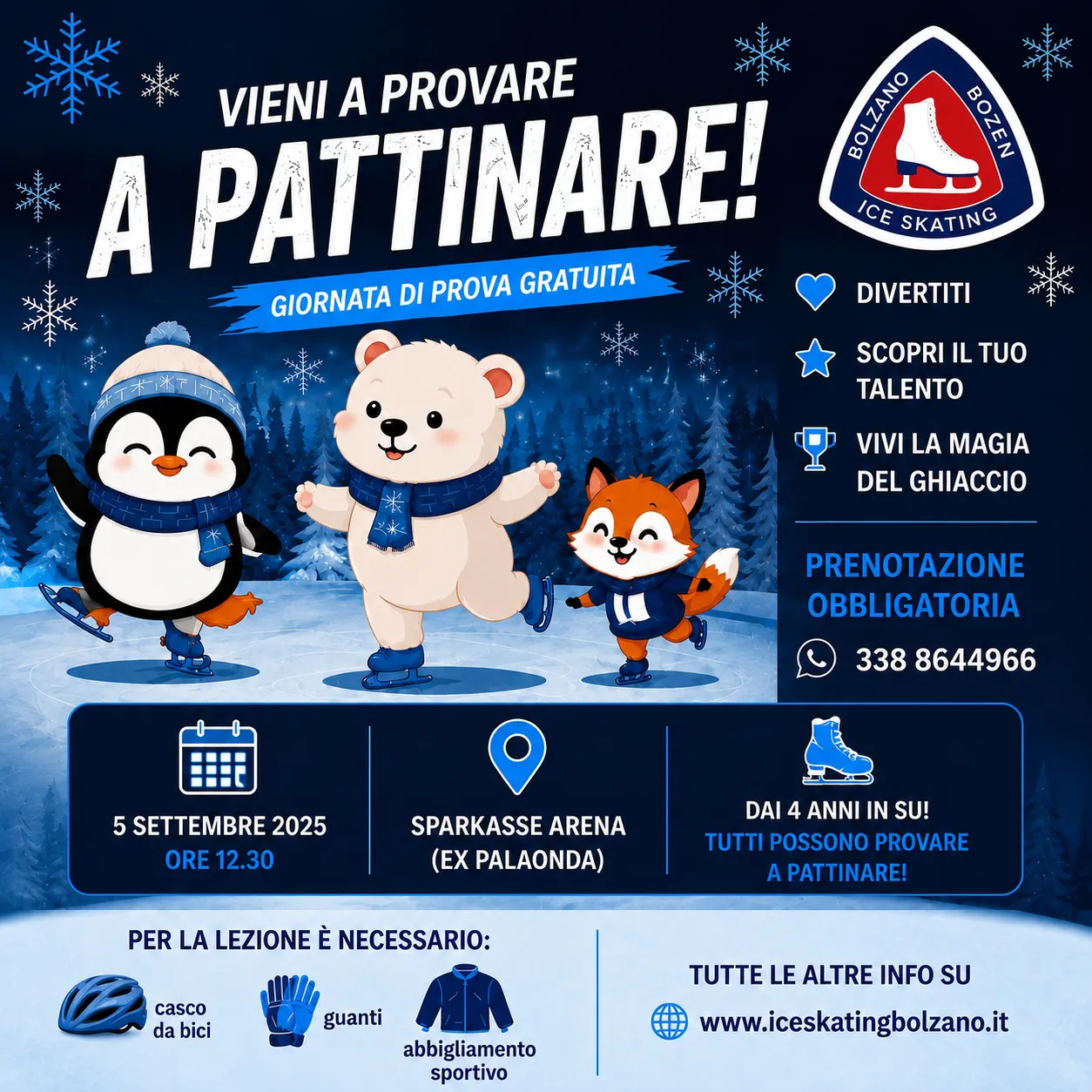 Volantino open day di pattinaggio