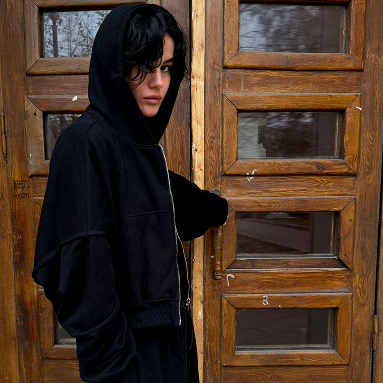 Зип-худи Sabe Logo Cropped Zip-Up Hoodie Black фото 2