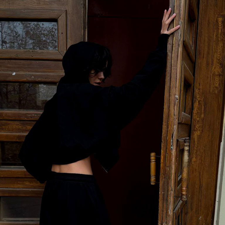 Зип-худи Sabe Logo Cropped Zip-Up Hoodie Black фото 4