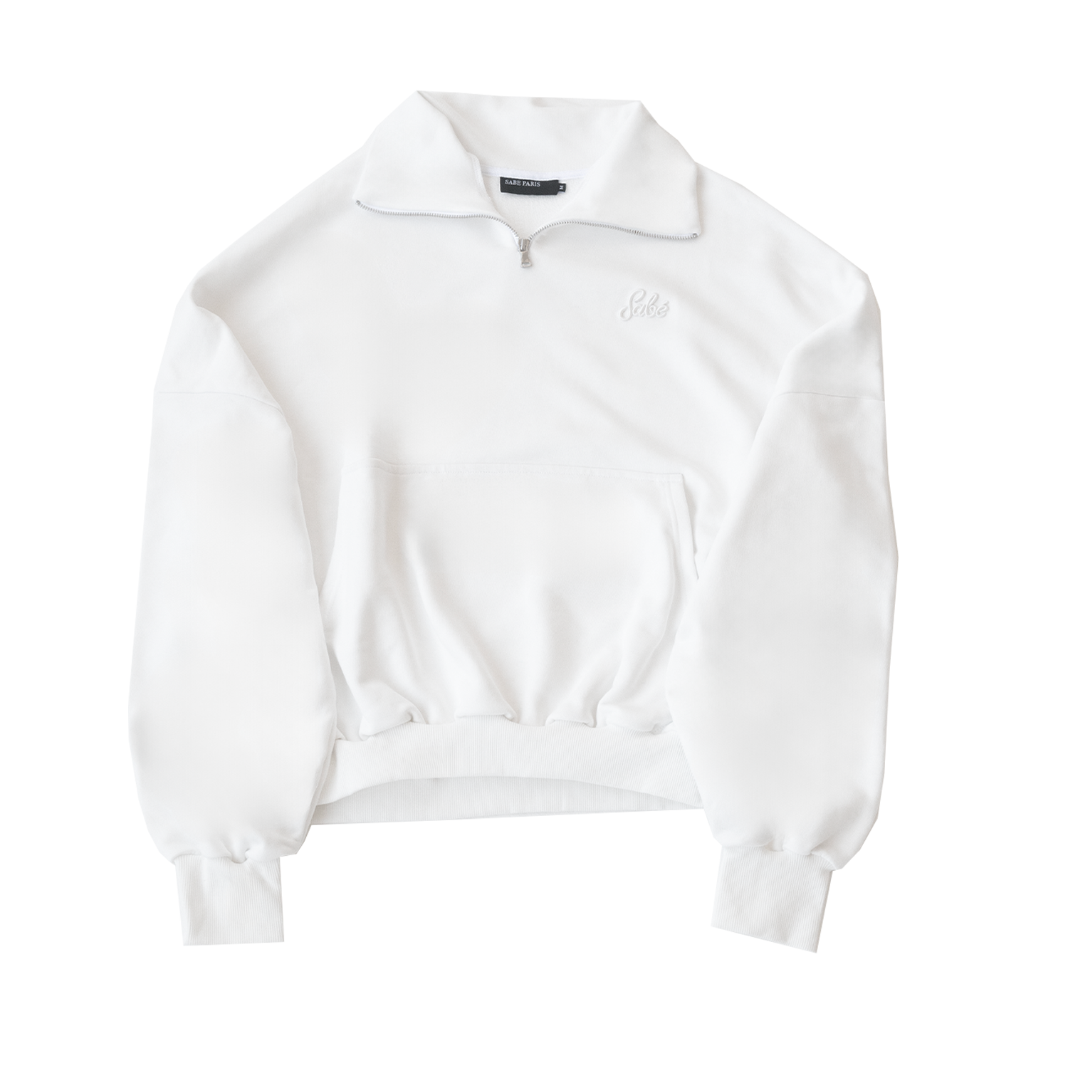 Зип-анорак Sabe Paris Cotton 3D Logo Half-Zip White фото 2