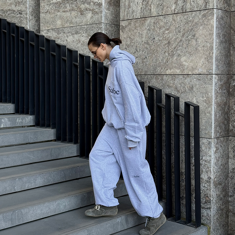 Брюки Sabe Logo Knee Sweatpants Melange фото 4