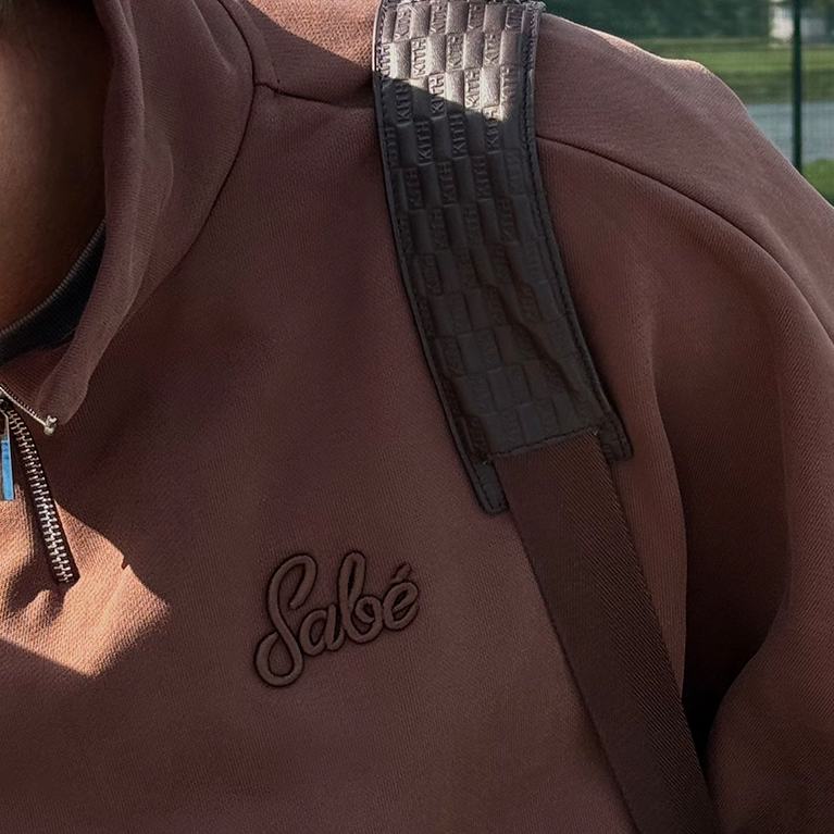 Зип-анорак Sabe Paris Cotton 3D Logo Half-Zip Brown фото 3