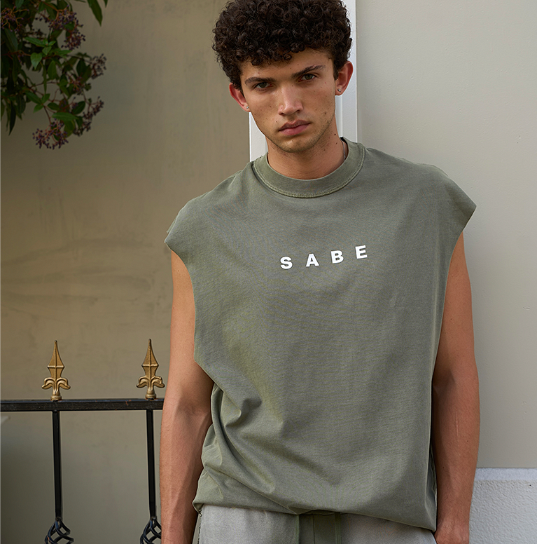 Футболка без рукавов Sabe Sleeveless T-shirt White Logo Green фото 2
