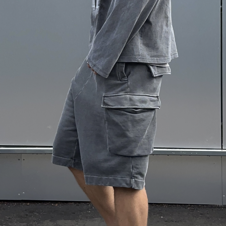 Шорты Sabe Shorts Acid Wash Dark Grey фото 2