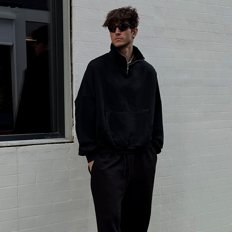 Зип-анорак Sabe Logo Half-Zip Black фото 5