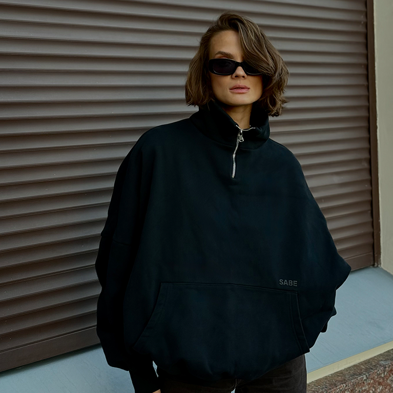 Зип-анорак Sabe Logo Half-Zip Black фото 3