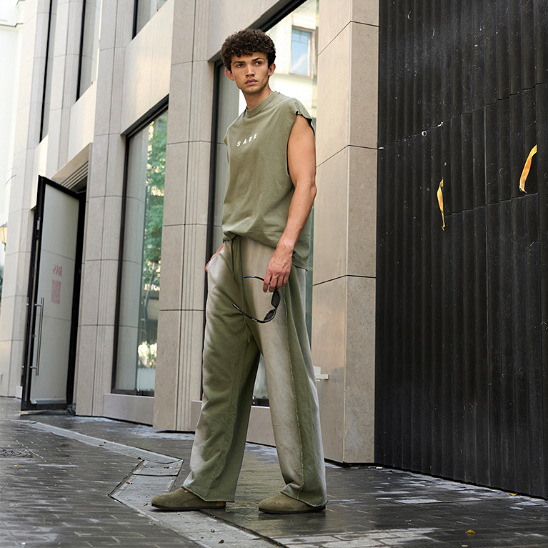 Штаны Sabe Sweatpants Washed Green фото 2