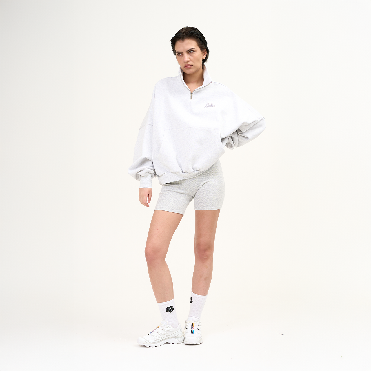 Зип-анорак Sabe Paris Cotton 3D Logo Half-Zip Heather Grey фото 5